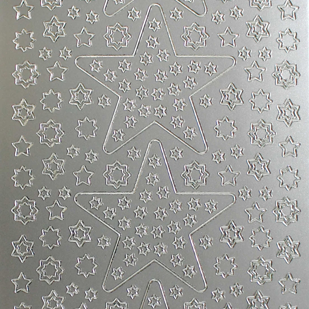 Sticker Nr.0877 Silber Stern Sterne Mix