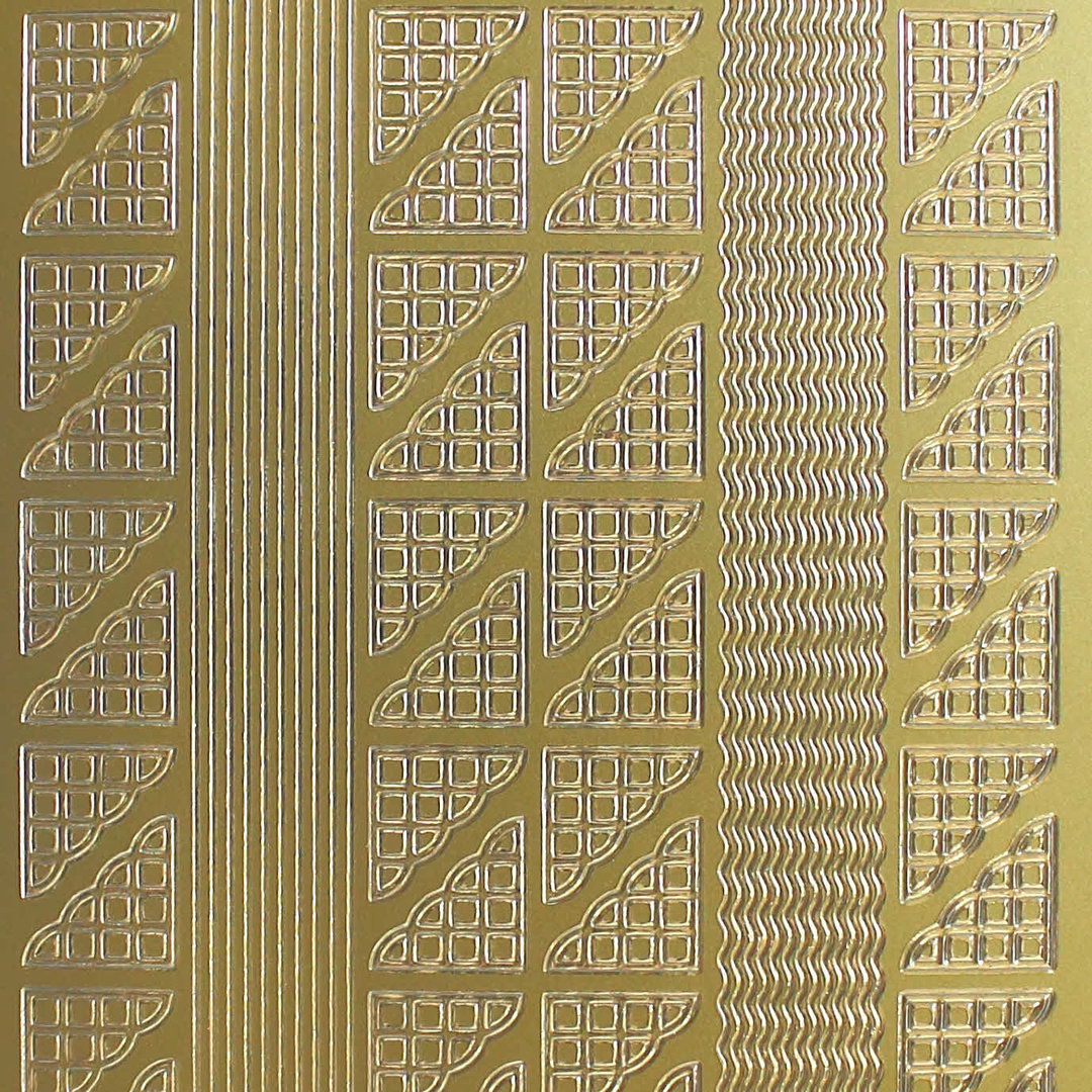 Sticker Nr.1073 Gold Linien - Wellenlinien kleine Ecken