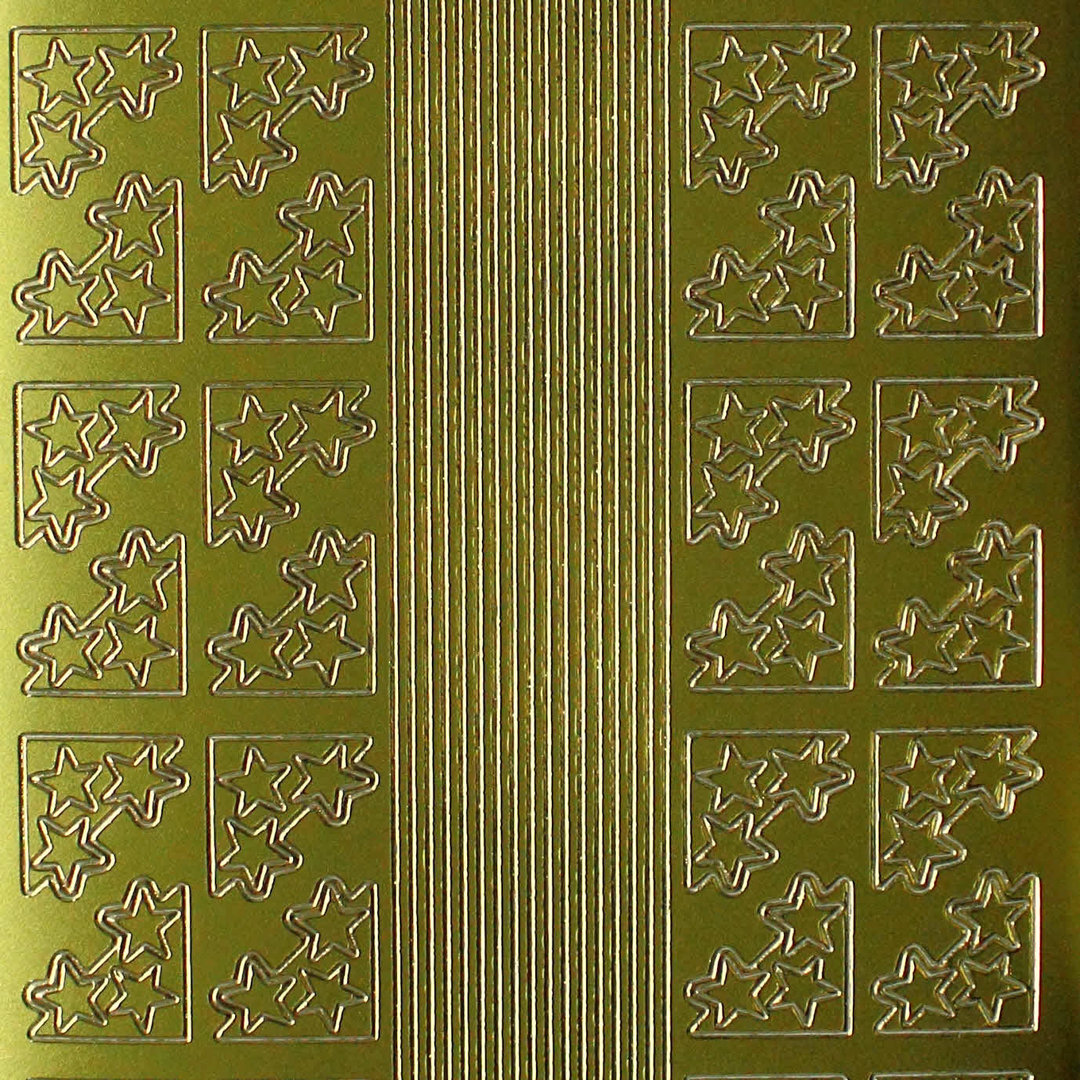 Sticker Nr.0982 Gold Weihnachts Ecken klein - schmale Linien