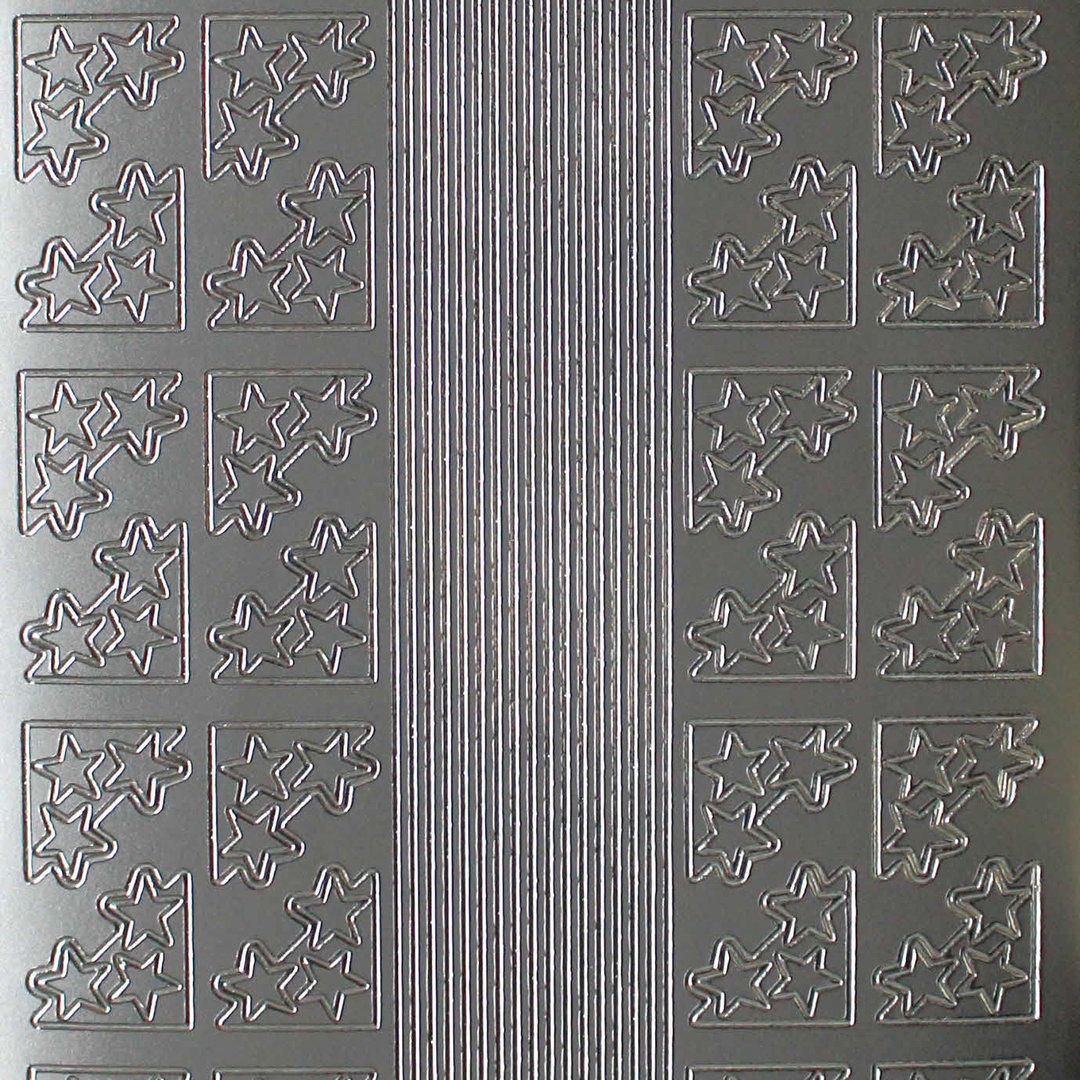 Sticker Nr.0982 Silber Weihnachts Ecken klein - schmale Linien
