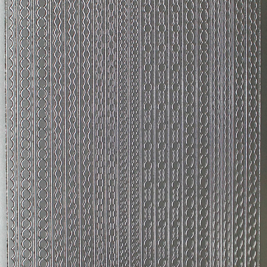 Sticker Nr.1001 Silber Ketten Borten Bordüren Mix