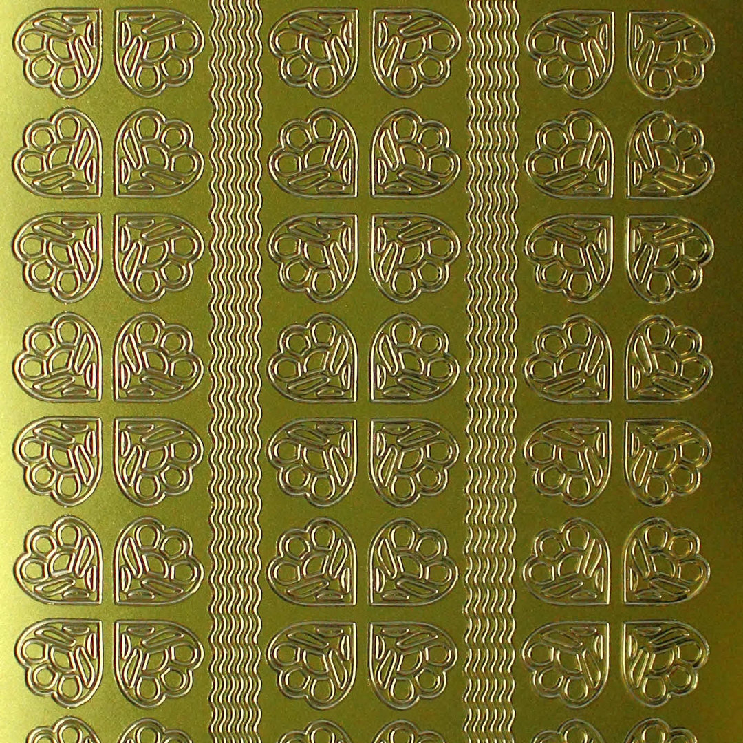 Sticker Nr.1071 Gold kleine Ecken - Wellenlinien