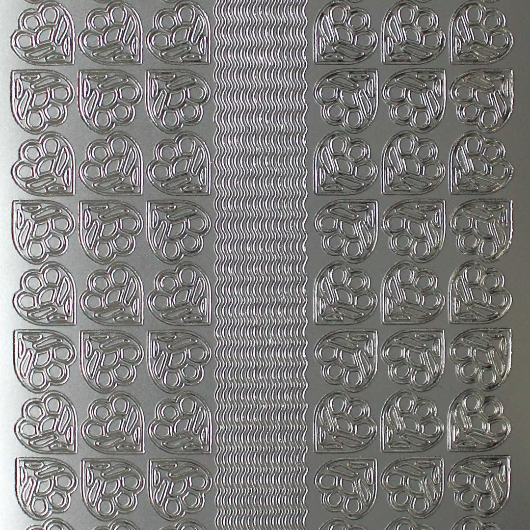 Sticker Nr.1071 Silber kleine Ecken - Wellenlinien